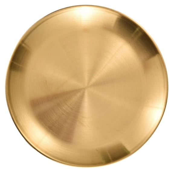 RENACLIPY Stainless Steel Steak Plate for Restaurant Use, Golden Finish, and Stylish, 1 Pack