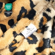 Cozy Bliss Leopard Print Throw Blanket Plush Blanket, Brown Leopard, 50*60