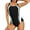 Gray, variant on BeautyIn Women One Piece Athletic Swimsuits Modest Colorblock Swimwear with Swim Bra