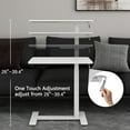 thumbnail image 1 of czyyul Medical Adjustable Overbed Bedside Table with Hidden Casters Pneumatic Mobile Standing Laptop Desk Movable Over The Bed Table Rolling Computer Cart for Hospital Home Use(26.8\u201D, 1 of 8