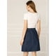 thumbnail image 5 of Falda corta de mezclilla con botones y bolsillos Allegra K Azul Marino 3XL, 5 of 6
