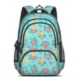 thumbnail image 2 of Golden Retriever and Rose Blue Backpack for School, Cute School Bag with Adjustable Shoulder Straps and Padded Back, 16.9"x12.6"x5.9", 2 of 4