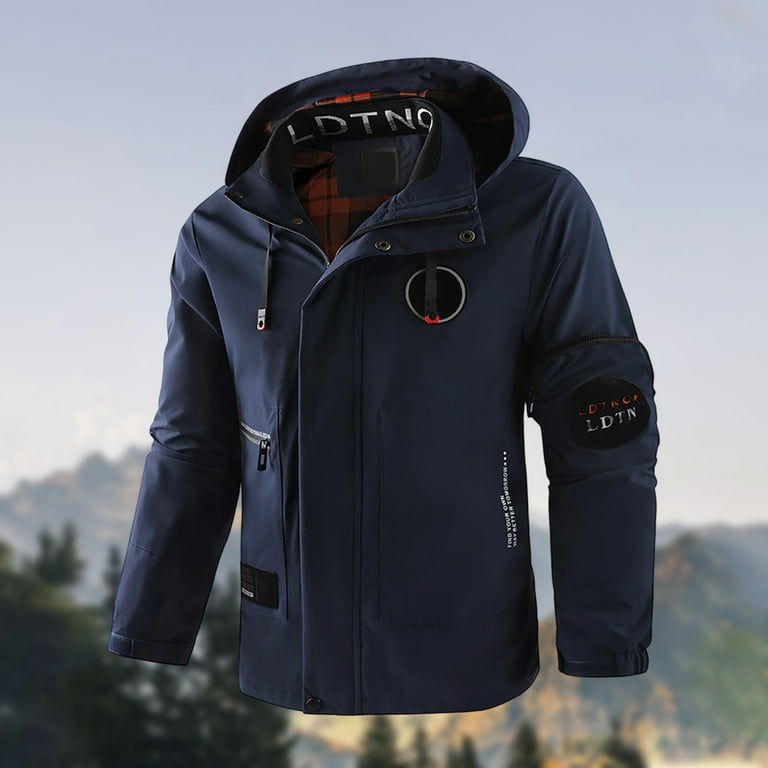 Xmyrz Jackets For Men Basic Style Handsome Outdoor Pocket Leisure