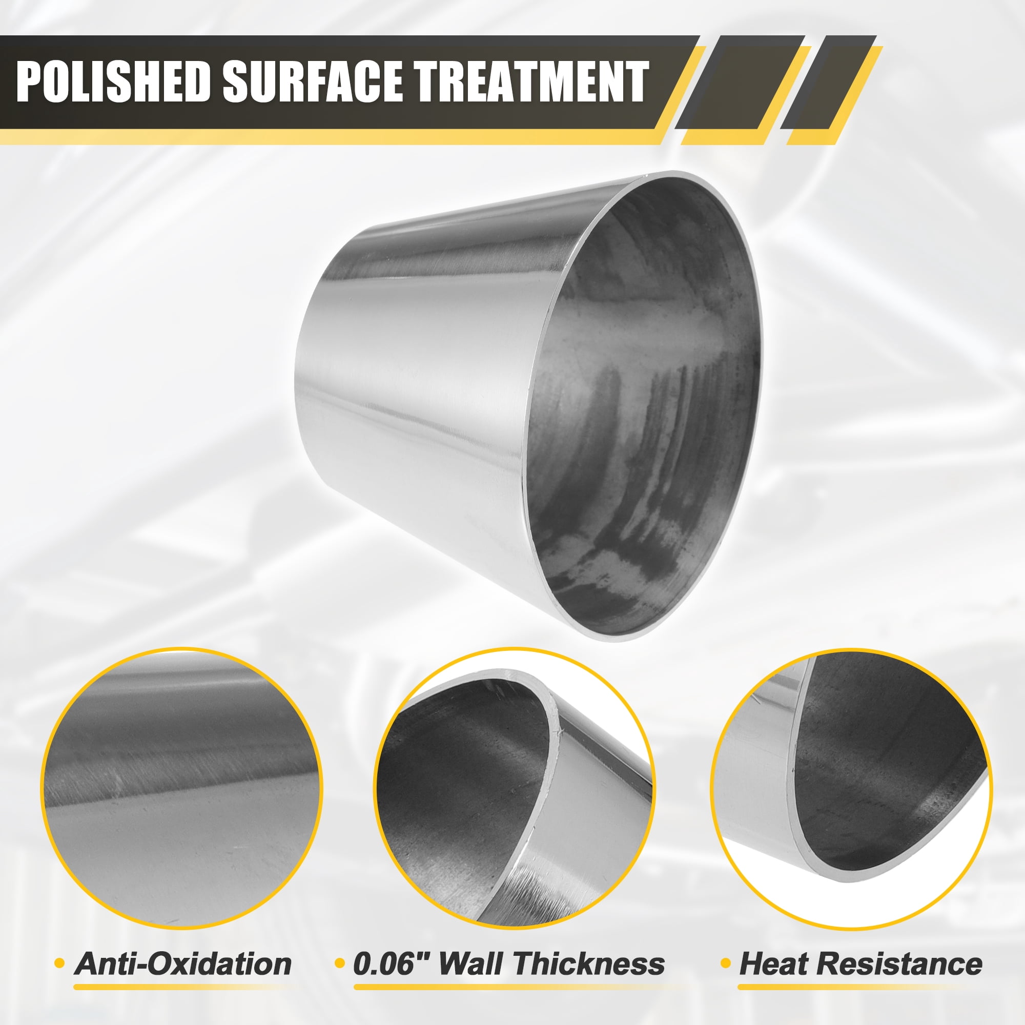 Unique Bargains Car Mandrel Exhaust Bend Elbow Pipe Concentric Reducer 1pcs 2.5"-4" OD