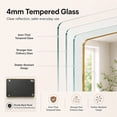 thumbnail image 6 of Niveal Wall Mirror for Bathroom,48" x 36" Brushed Gold Bathroom Mirror,Anodized Aluminum Frame with Rounded Corner, Rectangle Wall Mounted Mirror Decorative for Bathroom, 6 of 12