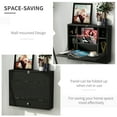 thumbnail image 5 of HomCom Wall Mounted Writing Computer Desk Workstation with Foldable Space Saving Design & Ample Interior Storage, 5 of 9