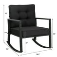 thumbnail image 2 of Gymax Outdoor Wicker Rocking Chair Patio Lawn Rattan Single Chair Glider w/ Black Cushion, 2 of 9