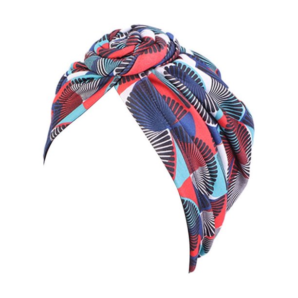 Qarigey Turbante Nudo Estilo bohemio Sombrero Protección solar Banda ancha Accesorios Moda Loss Bonnet Mujeres Diademas Gorras Rojo azul Type3 NO3