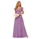 thumbnail image 1 of Vestido de dama de honor TIRAS, color morado empolvado, manga corta de chifón con volantes, 1 of 7