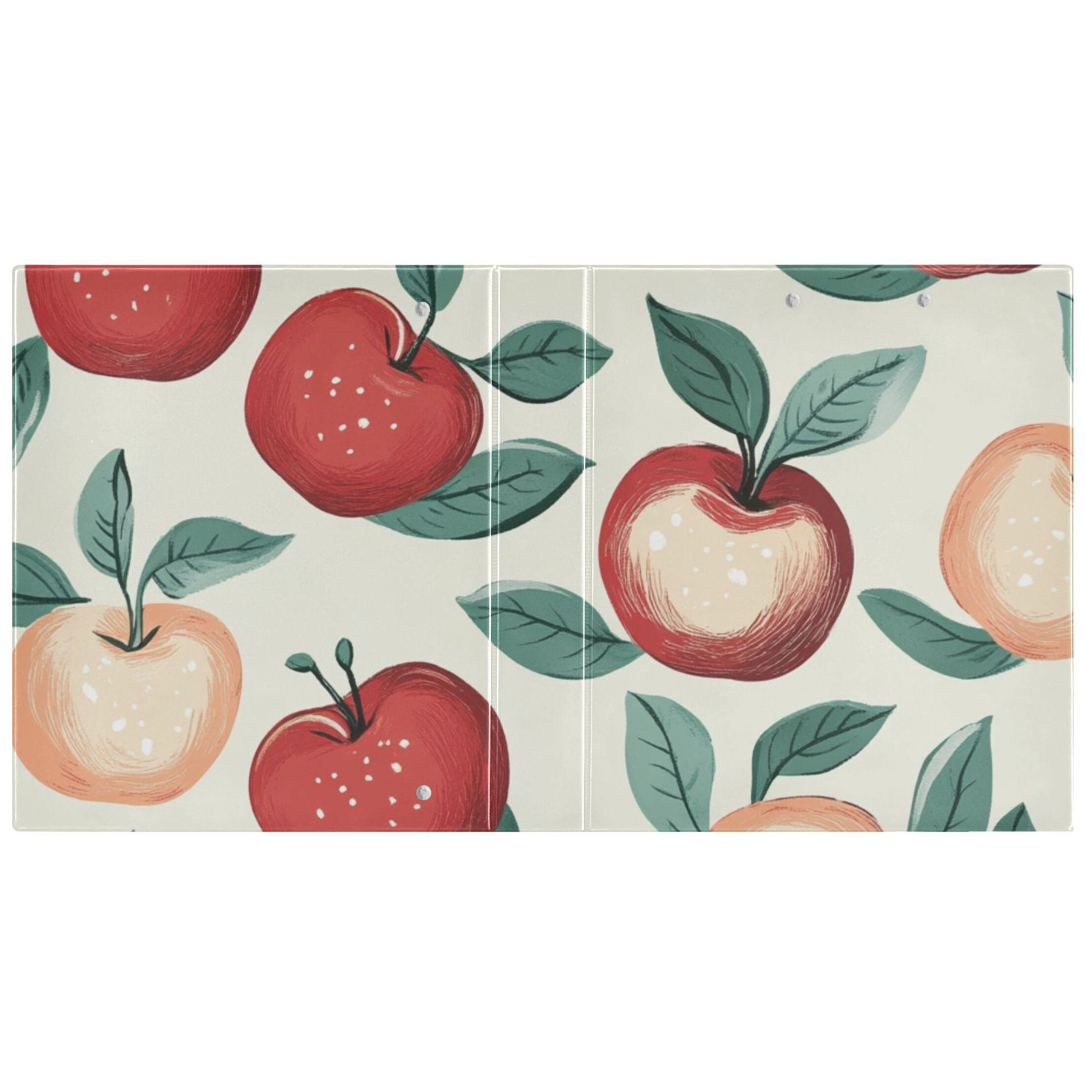 Red Yellow Apples 3 Ring Binders 1.5 inch Hardcover File Folders with Interior Pockets A4 Size Organizer for School Office Hospital