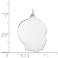 thumbnail image 2 of Charme Garçon Grand Face Droite Gravable en Or Blanc 14K, 2 of 2