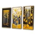 thumbnail image 3 of Designart "Quill Minimalism Abstract Yellow Forest I" Landscape Trees Framed Wall Art Set Of 3 - Yellow Trees Frame Canvas Set For Living Room Decor, 3 of 6