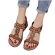 thumbnail image 1 of Sandalias de verano para mujer, sandalias planas sin cordones, zapatos romanos de cristal, sandalias informales con punta abierta Wmkox8yii nm7746, 1 of 3