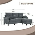 thumbnail image 4 of Jarenie Convertible Sectional Sofa, Small L Shaped 3-Seat Couch with Reversible Chaise, Modern Linen Sofas Couches for Living Room, Apartment and Small Space, 4 of 7