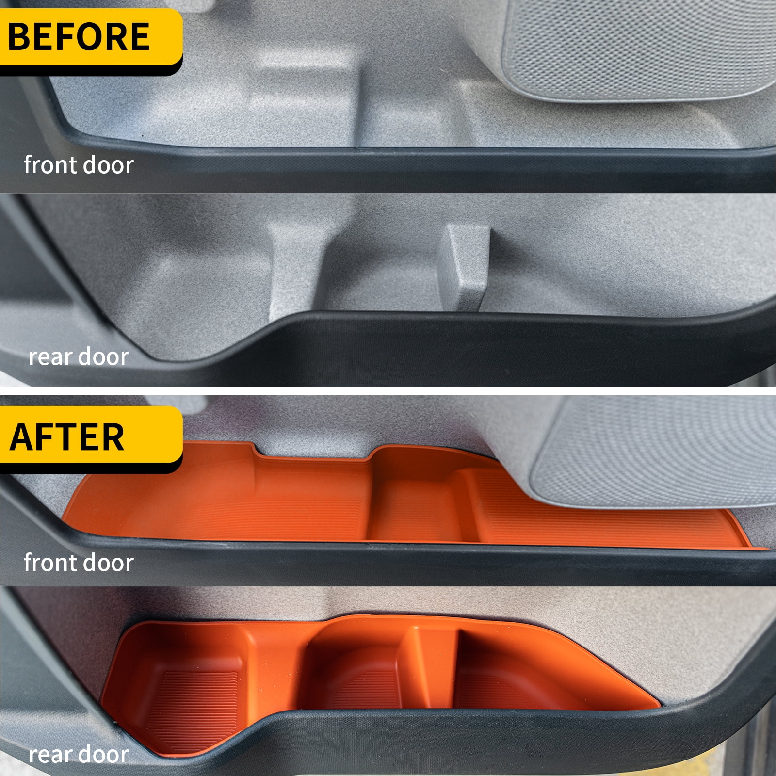 Door Side Storage Tray for 2022-2025 Ford Maverick Side Door Storage Box Car Side Organizer Phone Pocket Silicone Front & Rear 4PCS Maverick Accessories