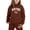 Coffee, variant on Girl's 2 Piece Pullover Sweatshirt Set Outfits Set For Casual Winter Printed Hooded Sweatshirt Ensemble Fall Winter Outfits 2-3 Years