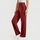 thumbnail image 3 of Pantalones casuales de pierna recta para mujer: holgados con bolsillos, poliéster de color liso, para uso diario, para estar por casa y para actividades al aire libre, 3 of 6