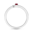 thumbnail image 2 of ANGARA Natural Solitaire Ruby Knot Promise Ring with Diamonds in 14K White Gold for Women (Size-3.2mm) | July Birthstone Jewelry for Her | Natural Ruby Rings, 2 of 8
