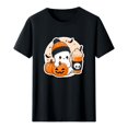 thumbnail image 7 of Frostluinai Halloween Graphic Shirts for Women Spooky Season Holiday Party Tops Short Sleeve Crew Neck Daily Walking Casual Shirt S-3XL, 7 of 7