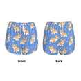 thumbnail image 5 of Picia Kawaii Corgi Pattern Women's 2 in 1 Athletic Running Shorts High Waisted Workout Casual Gym Sweat Shorts with Comfy Liner Zipper Pockets-Small, 5 of 9