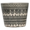 thumbnail image 5 of CC Home Furnishings Set of 3 White and Black Tribal Motifs Planters 5.5", 5 of 8