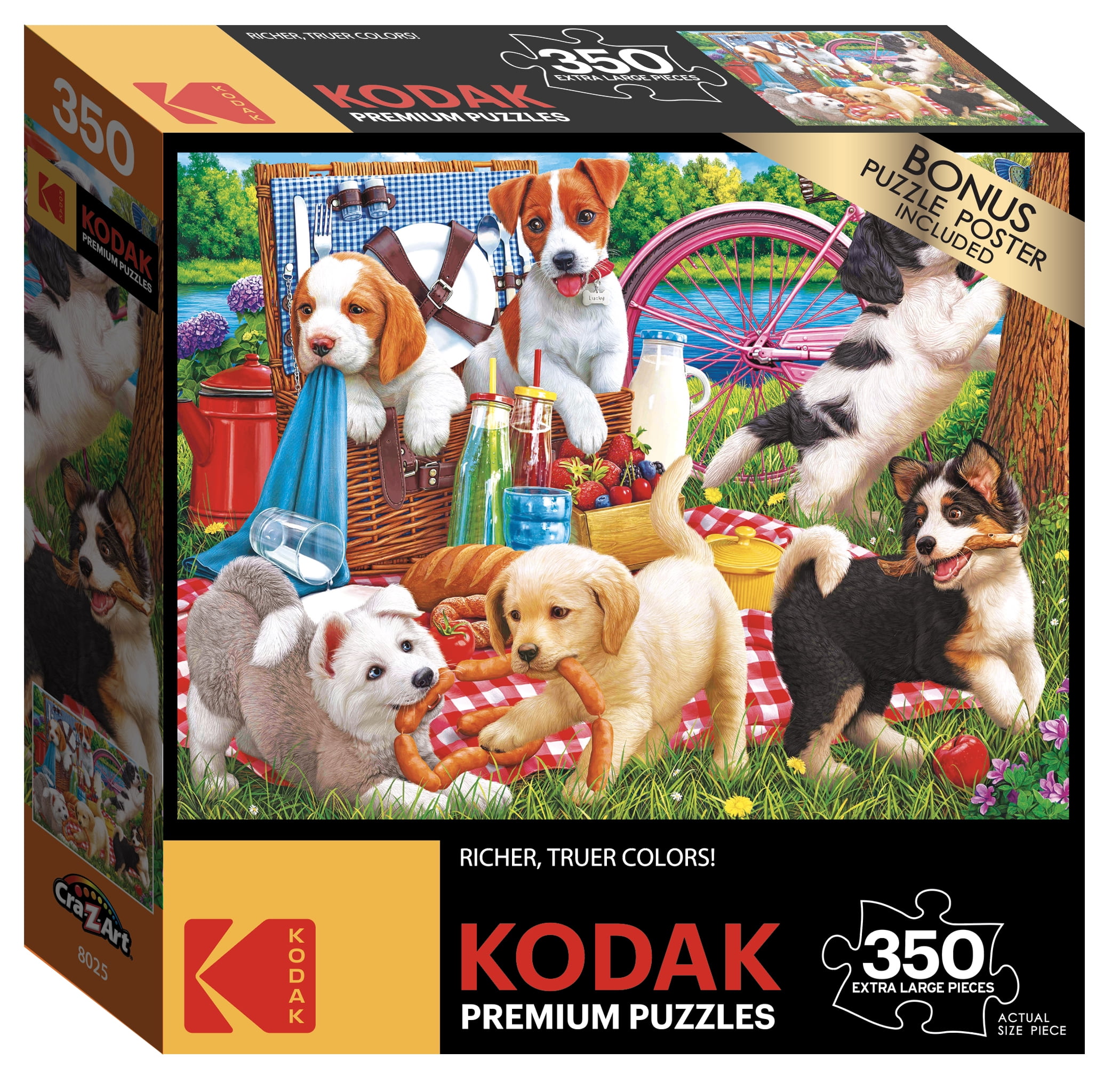 Kodak 350-Piece Puppies on a Picnic XL Jigsaw Puzzle