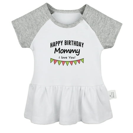 

Happy Birthday Momy I Love You Novelty Dresses For Baby Newborn Babies Skirts Infant Princess Dress 0-24M Kids Graphic Clothes (Gray Raglan Dresses 0-6 Months)