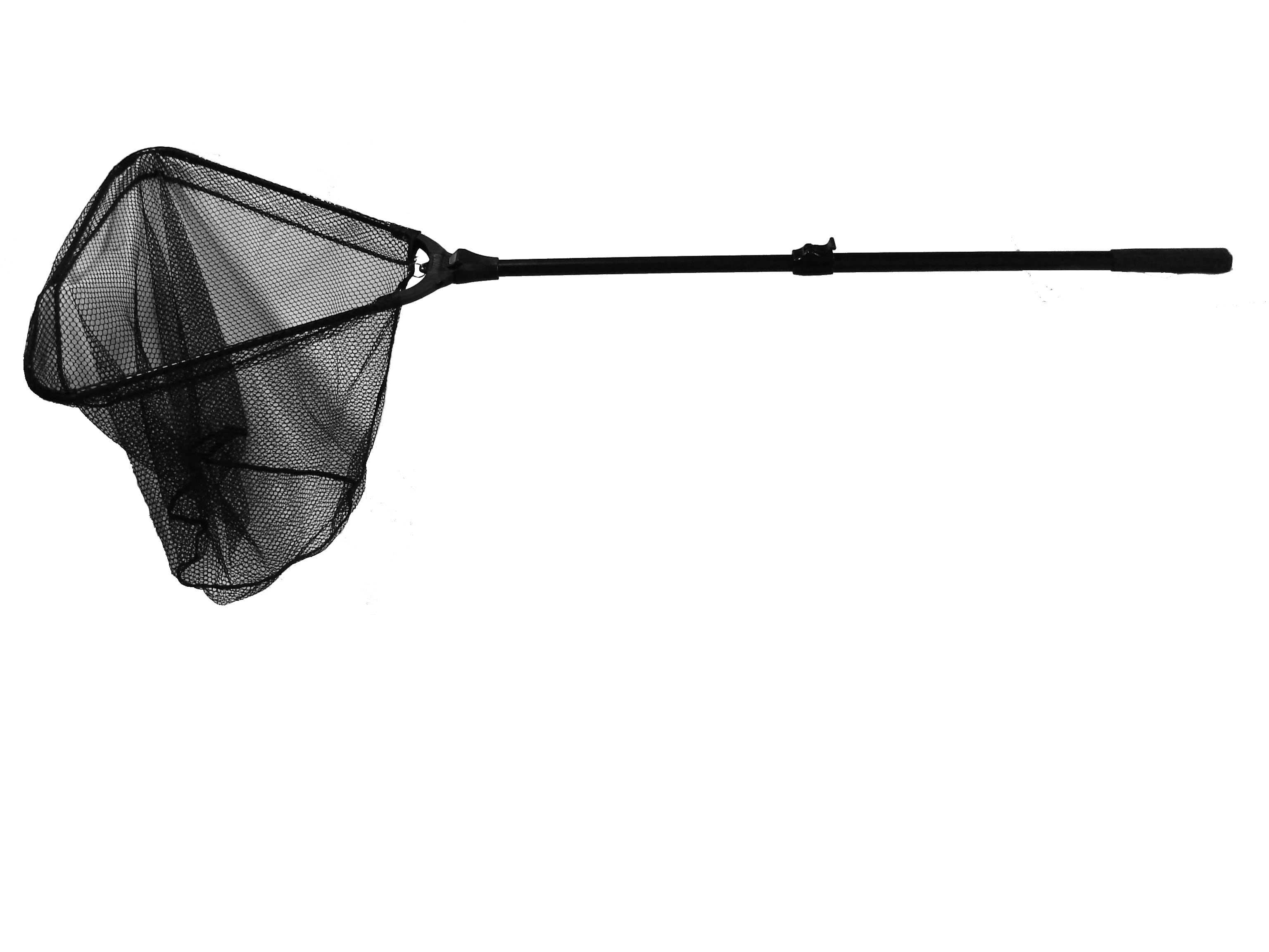 Frabill Kwik-Stow Folding Fishing Net, Black Transparent Mesh