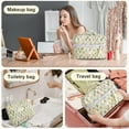 thumbnail image 3 of Large Floral Makeup Bag Set Women's Travel Cosmetic Organizer Quilted Toiletry Storage Pouch Cute Fashionable Portable, 3 of 5