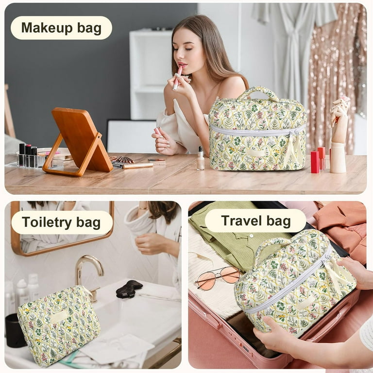 Cosmetic Bag Makeup Organizer Set Large Travel Toiletries Storage