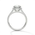 thumbnail image 2 of Dazzling Real Moissanite Halo Engagement Ring in 14k White Gold Plated, 2 of 3