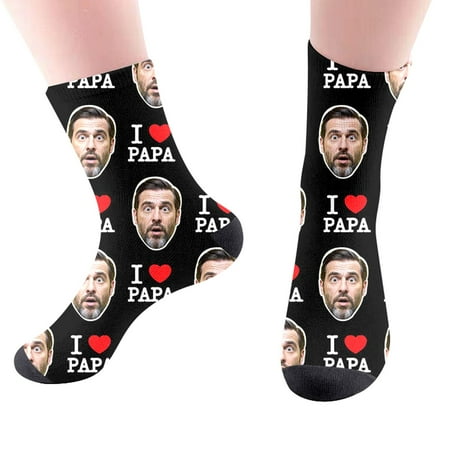 Socks Photo Face Unique Emotional For Father s Day Man/boyfriend/women/girlfriend Ans Tights Pantyhose for Women with Designs People Clothes Pack of Christmas Stockings Lingerie for Women with