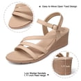 thumbnail image 4 of Sandalias SHIBEVER Wedge para mujer, plataforma baja, color nude, talla 35, 4 of 6