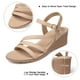 thumbnail image 4 of Sandalias SHIBEVER Wedge para mujer, plataforma baja, color nude, talla 35, 4 of 6