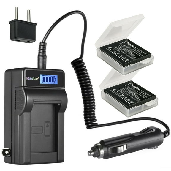 Kastar 2-Pack Battery and LCD AC Charger Compatible with Pentax D-Li106 Battery, Pentax MX-1, X90 Digital Camera