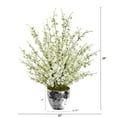 thumbnail image 2 of Nearly Natural 29in. Cherry Blossom Artificial Arrangement in Silver Bowl, White, 2 of 4