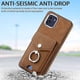 thumbnail image 2 of Funda para Samsung Galaxy A03 de 164 mm con anillo de cuero con textura de piel galvanizada y tarjetero (negro), 2 of 5