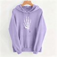 thumbnail image 5 of Otvok Trendy Oversized Hoodie, Halloween Skeleton Hand Print Soft Brushed Fleece Daily Ladies Hoodies, 5 of 7