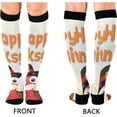 thumbnail image 2 of GZHJMY Thanksgiving Turkey 20-30mmHg Compression Socks for Men & Women, Knee High Stockings for Running, Sport, Hiking & Travel, 2 of 7
