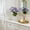 Blue, variant on Artificial Clematis Potted Bouquet, 17.3in Fake Daisy Flowers with White Vase for Home Decor