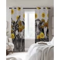 thumbnail image 4 of Vintage Grey Farm Animals Blackout Curtains for Bedroom Living Room Darkening Curtains 63 Inches Long Rustic Sunflowers Cow Pig Window Curtain 2 Panels Set Window Treatment Grommet Drapes 52"x63", 4 of 9