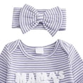 thumbnail image 4 of CAICJ98 Newborn Baby Girls Romper Outfits Mama's Girl Embroidery Striped Ruffle Jumpsuit Bodysuit Infant Fall Winter Spring Clothes (Purple,0-3 Months), 4 of 6
