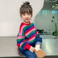 thumbnail image 4 of TIREOW Baby Boys Girls Pullover Colorful Rainbow Striped Loose Fit Sweatshirt Cotton Crewneck Clothes Fall Round Neck Long Sleeve Cute Casual Tops, 4 of 8