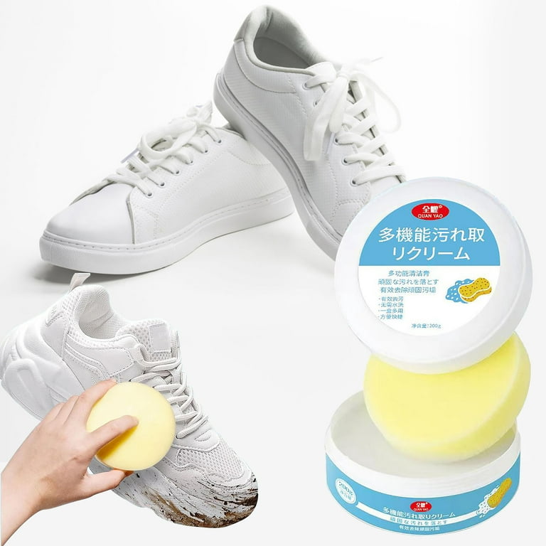 EJWQWQE Shoes Multifunctional Cleaning Cream, Small White Shoe Cleaning  Cream 200g, Sports Shoe Special Cleaning Brush Shoe Cleaning Agent