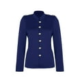 thumbnail image 4 of Toonshare Women Long Sleeve Soft Fall Clearance Deal Women's Color Long-Sleeved Slim-Breasted Small Suit Short Coat Navy XXXL, 4 of 6