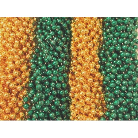 48 Green Gold Mardi Gras Beads Packers Superbowl Tailgate Football Party