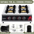 thumbnail image 2 of Frizi 4 Burner Propane Gas Stove 40,000 BTU Stainless Steel Cooktop with Enamel Pan Support, Electronic Ignition, Regulator & Hose Included, Portable Gas Stove for Camping, Outdoor Cooking, BBQ, 2 of 6