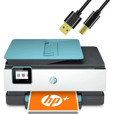 HP Wireless Color All in One Inkjet Printer Print, Scan, Copy, Fax with Auto Document Feeder, 2-Sided Printing and Self-Healing Wi-Fi with NeeGo Printer Cable