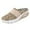 Khaki, variant on Women's Mesh Breathable Flat Mule Slippers Closed Round Toe Knit Backless Slip On Softsole Lightweight Walking Shoes for Summer Vacation Work