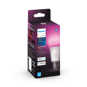 Philips Hue White and Color Ambiance A19 E26 Medium Base Smart Bulb 1 Pack, White